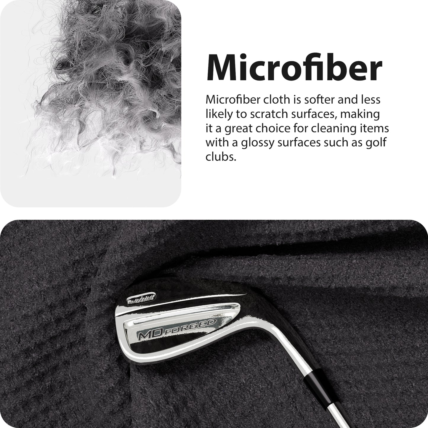 Gogogo Sport Vpro Golf Microfiber Towel with Magnetic Waffle Pattern Strength Magnet for Strong Hold to Golf Carts, Clubs, Golf Bag