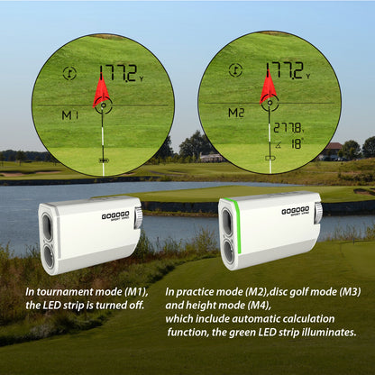 Gogogo Sport Vpro Rechargeable Golf Rangefinder 7X Magnification 1200 Yards Range Finder for Tournament with Flag-Lock, GS101