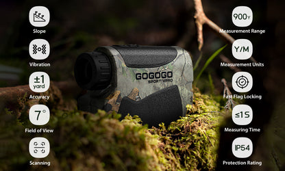 Gogogo Sport Vpro Wildlife Camo Laser Rangefinder for Hunting/Bow Hunting/Archery Hunting, GS07CA 900 Yard Range Distance, Lightweight Hunting Range Finder