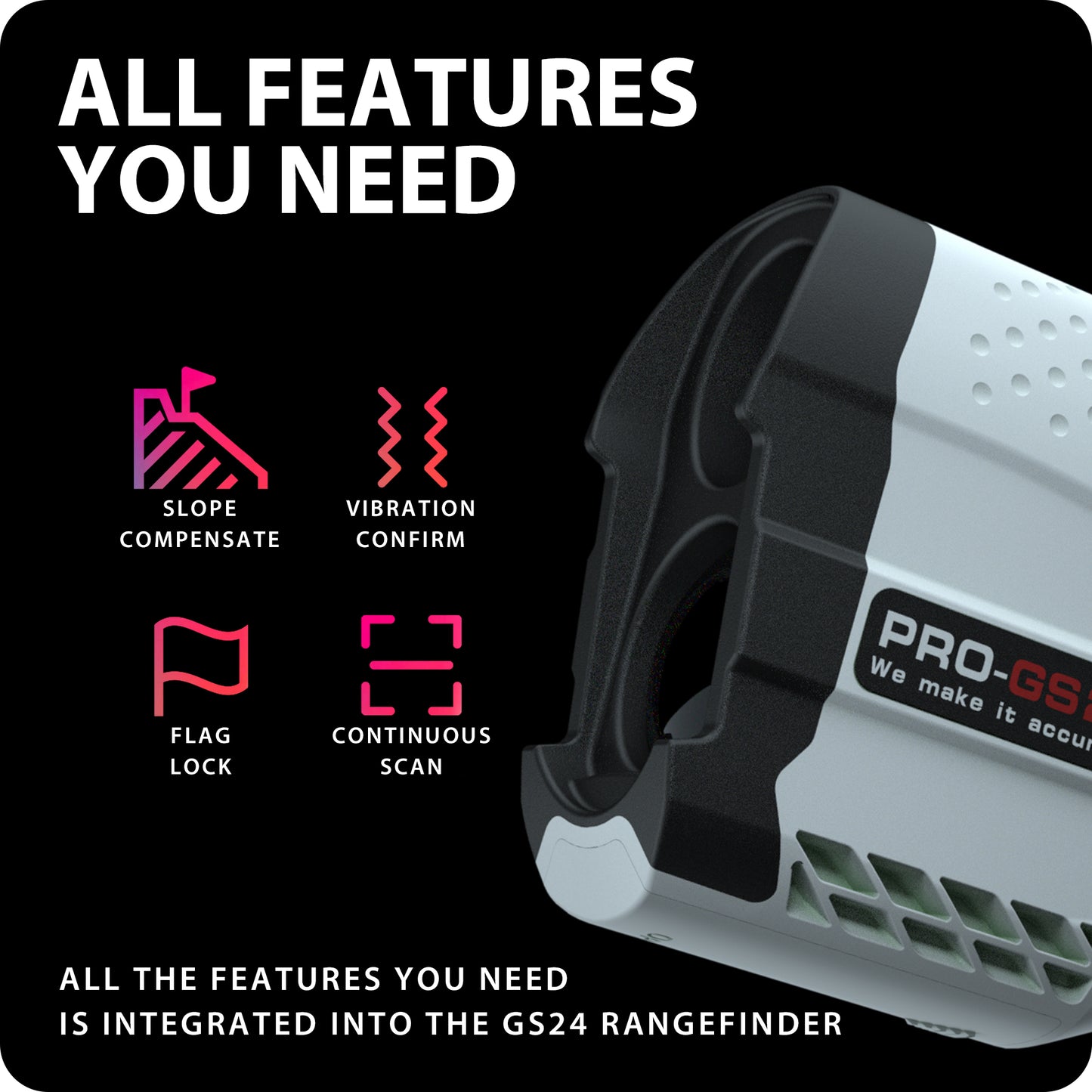 Laser Rangefinder for Golf or Hunting|Gogogo Slope Scan|GS24 White 650Y/1200Y
