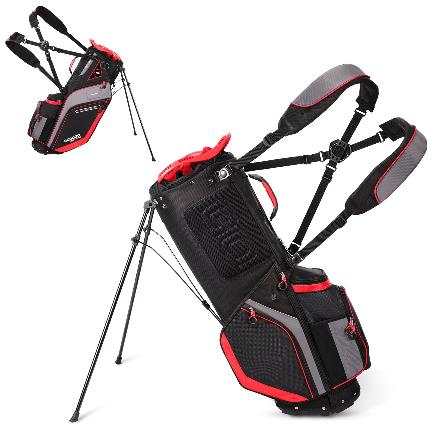 Gogogo Sport Vpro Golf Stand Bag 14 Way Top Full Length Dividers -Lightweight with Rain Cover