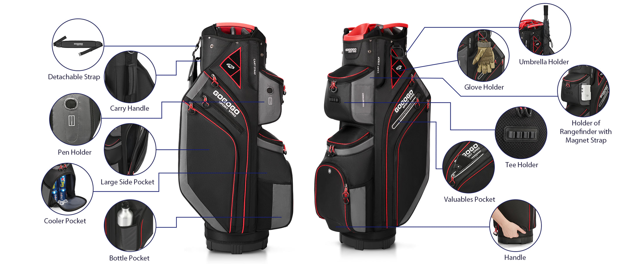 Gogogo Sport Vpro Golf Cart Bag Gogogo Sport 4053